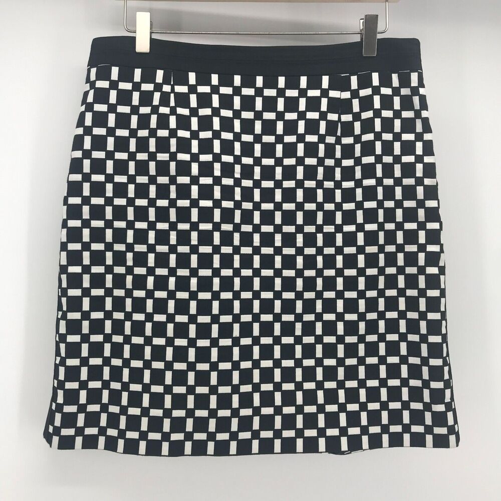 White House Black Market Black and White Checker Mini Skirt